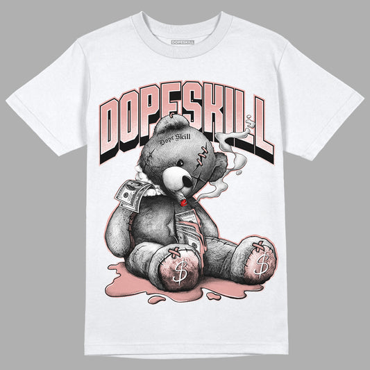 Rose Whisper Dunk Low DopeSkill T-Shirt Sick Bear Graphic - White 