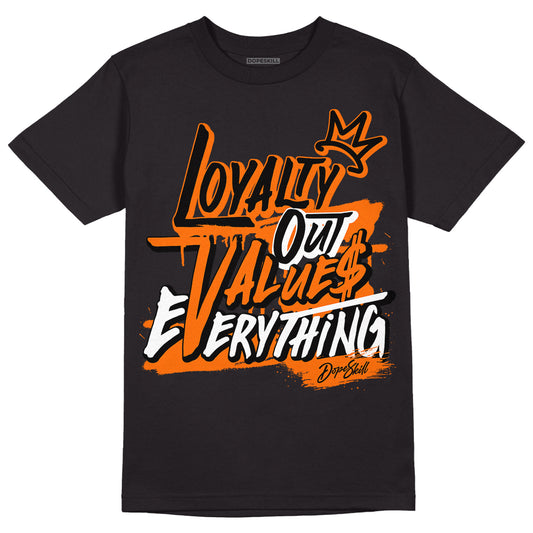 Orange Black White DopeSkill T-Shirt LOVE Graphic - Black 