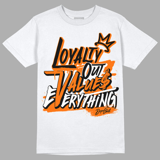 Orange Black White DopeSkill T-Shirt LOVE Graphic - White 