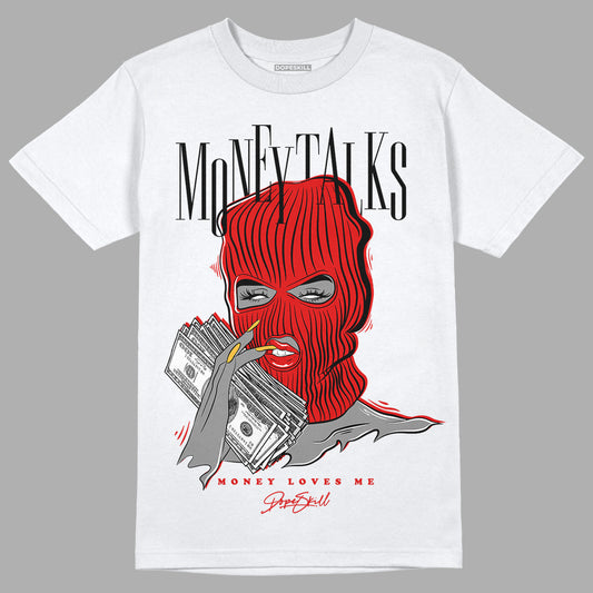 Dunk Low Gym Red DopeSkill T-Shirt Money Talks Graphic - White 