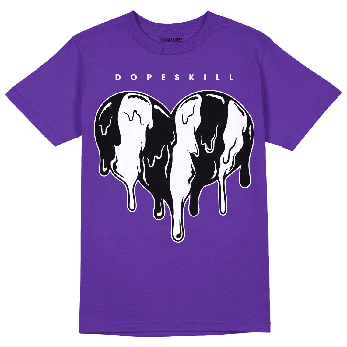 PURPLE Collection DopeSkill Purple T-shirt Slime Drip Heart Graphic - Purple