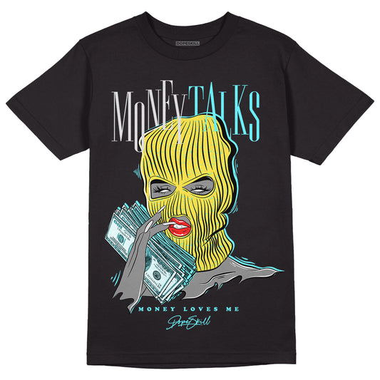 Aqua 5s DopeSkill T-Shirt Money Talks Graphic - Black