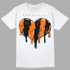 Orange Black White DopeSkill T-Shirt Slime Drip Heart Graphic - White