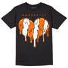 Orange Black White DopeSkill T-Shirt Slime Drip Heart Graphic - Black