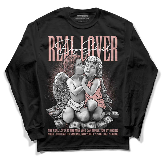 Rose Whisper Dunk Low DopeSkill Long Sleeve T-Shirt Real Lover Graphic - Black