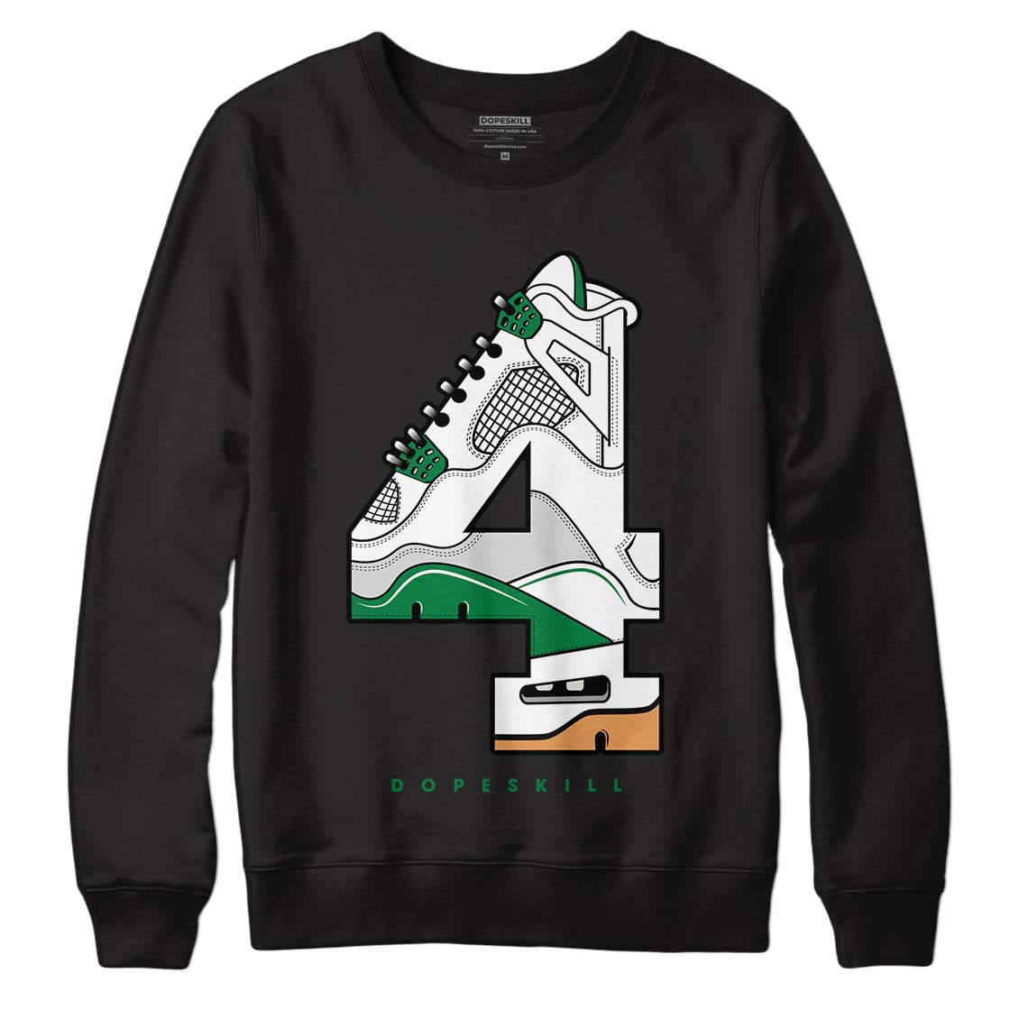 Nike SB x Jordan 4 “Pine Green” DopeSkill Sweatshirt No.4 Graphic Streetwear - Black