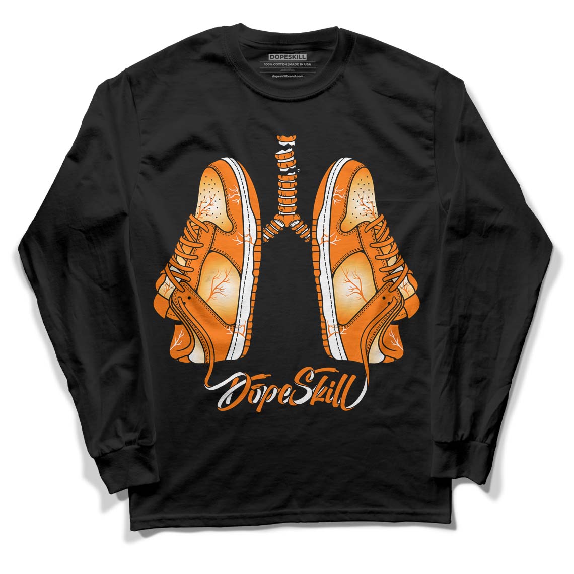 Wmns Dunk Low 'Magma Orange DopeSkill Long Sleeve T-Shirt Breathe Graphic Streetwear - Black