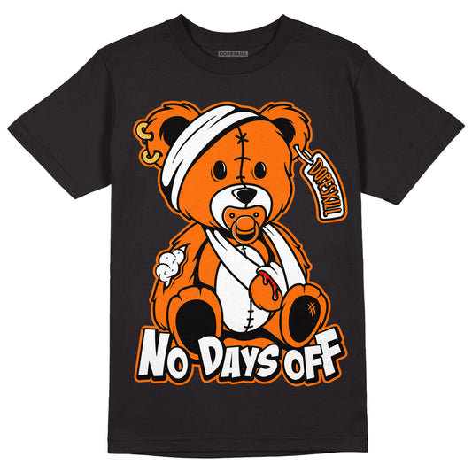 Orange Black White DopeSkill T-Shirt Hurt Bear Graphic - Black