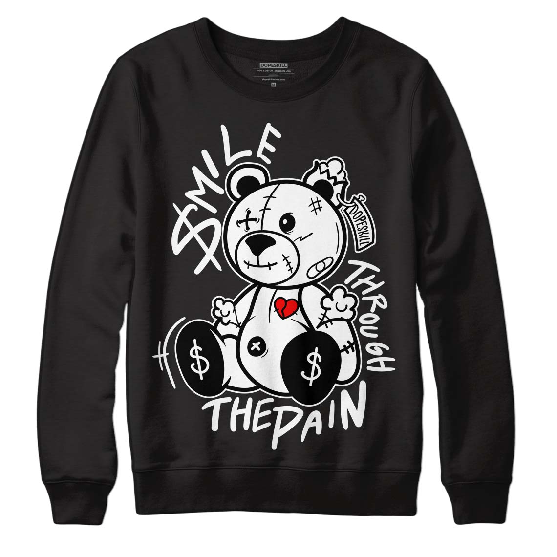Jordan 1 High 85 Black White DopeSkill Sweatshirt BEAN Graphic Streetwear - Black