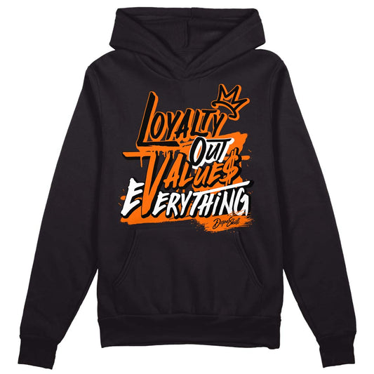 Orange Black White DopeSkill Hoodie Sweatshirt LOVE Graphic - Black