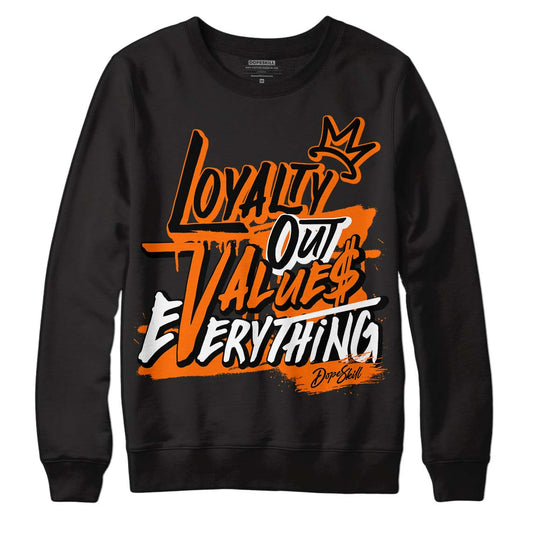 Orange Black White DopeSkill Sweatshirt LOVE Graphic - Black