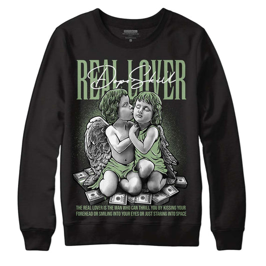Jordan 4 Retro “Seafoam”  DopeSkill Sweatshirt Real Lover Graphic Streetwear   - Black