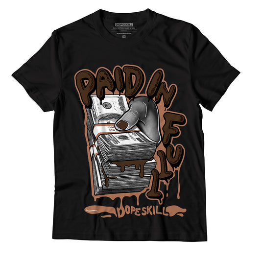Jordan 1 Mid Dark Chocolate DopeSkill T-Shirt Paid In Full Graphic - Black 