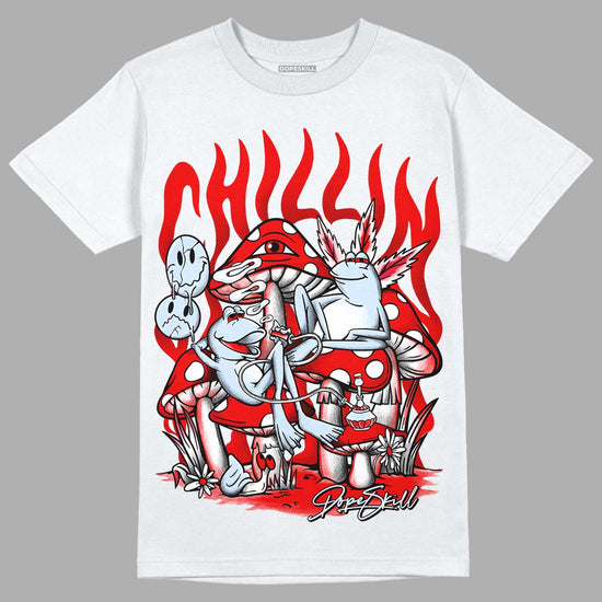 Cherry 11s DopeSkill T-Shirt Chillin Graphic - White