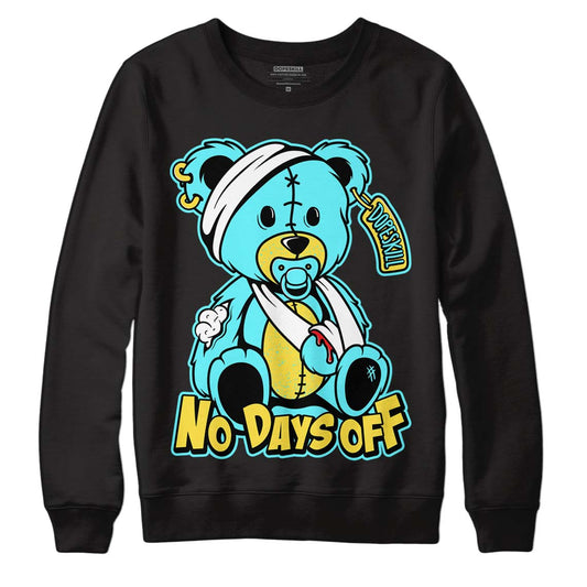 Aqua 5s DopeSkill Sweatshirt Hurt Bear Graphic - Black