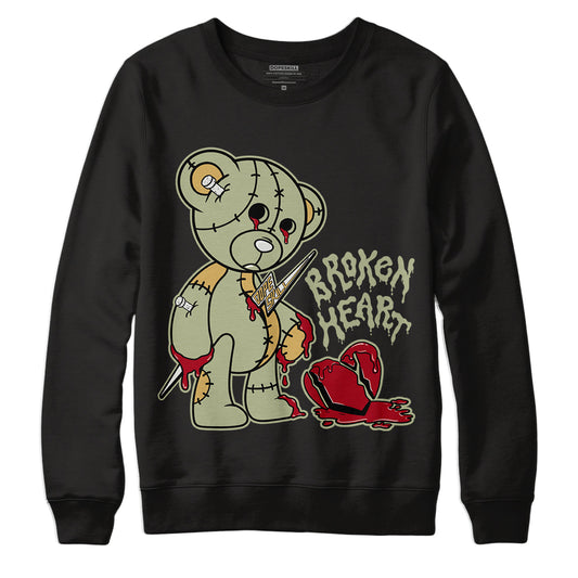 Jordan 5 Jade Horizon DopeSkill Sweatshirt Broken Heart Graphic - Black