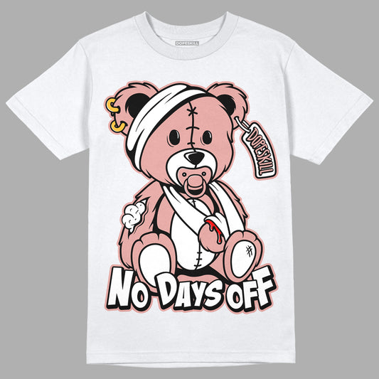 Rose Whisper Dunk Low DopeSkill T-Shirt Hurt Bear Graphic - White 
