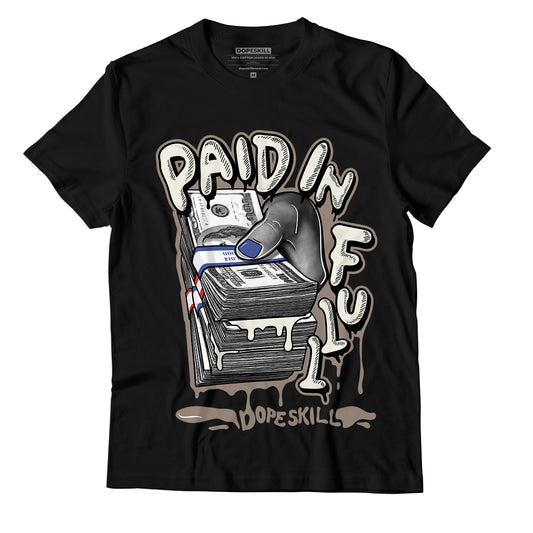 Jordan 4 Sail Canvas DopeSkill T-Shirt Paid In Full Graphic - Black 