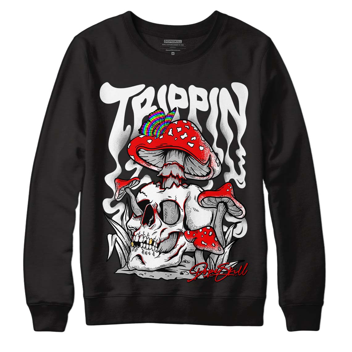 Jordan 1 High 85 Black White DopeSkill Sweatshirt Trippin Graphic Streetwear - Black