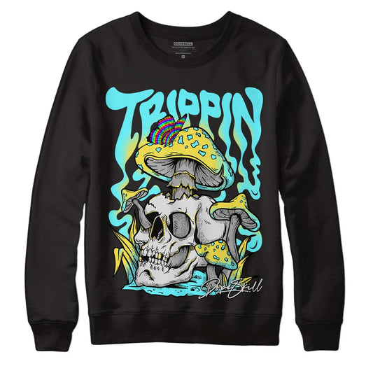 Aqua 5s DopeSkill Sweatshirt Trippin Graphic - Black
