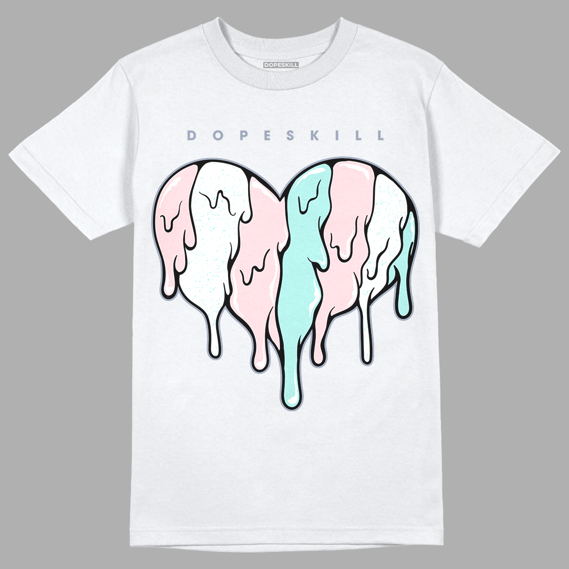 Jordan 5 Easter DopeSkill T-Shirt Slime Drip Heart Graphic - White