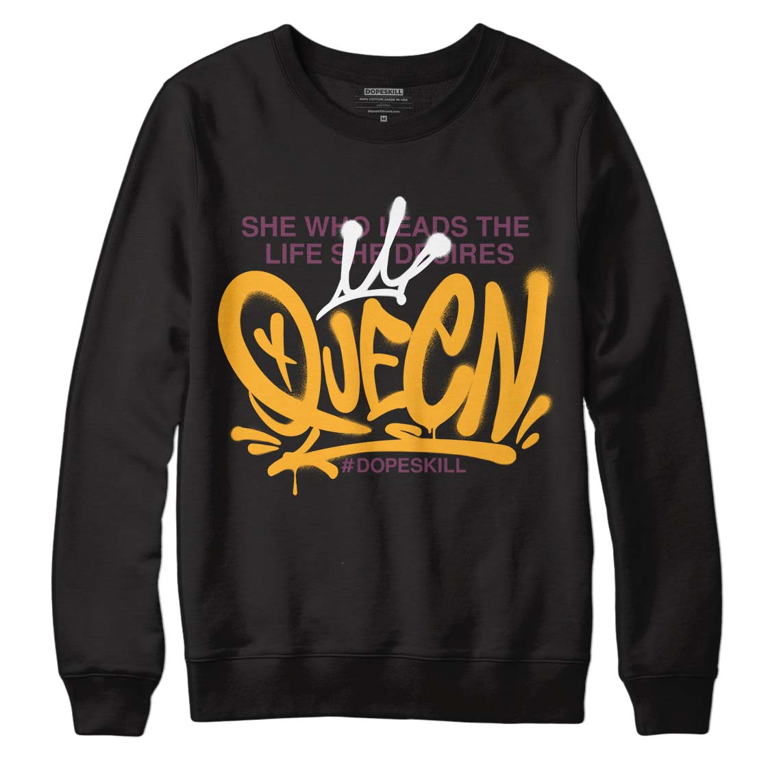 Brotherhood 1s High OG DopeSkill Sweatshirt Queen Graphic - Black