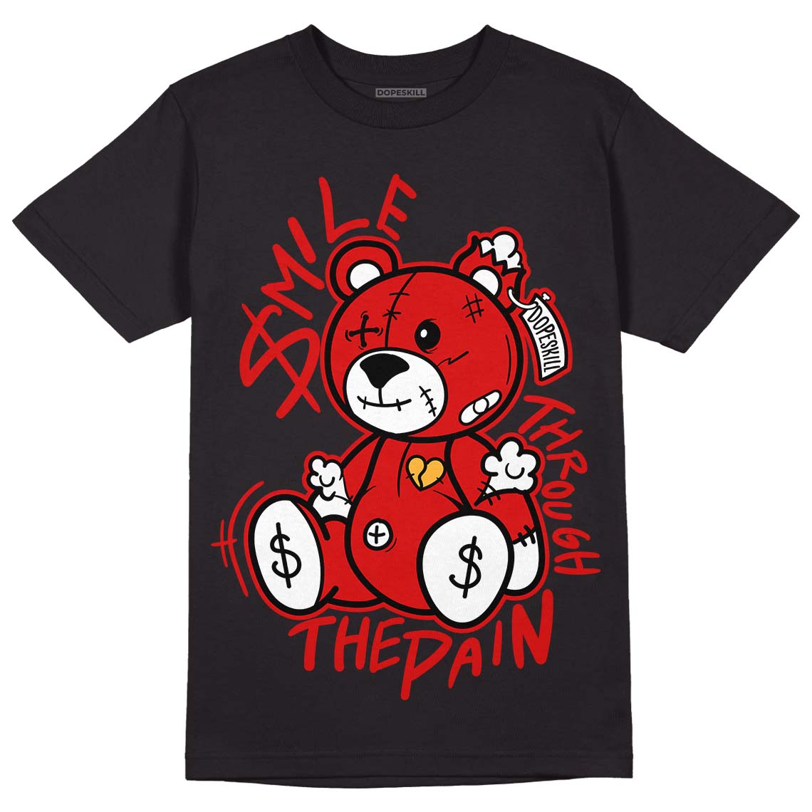 Dunk Low Gym Red DopeSkill T-Shirt BEAN Graphic - Black