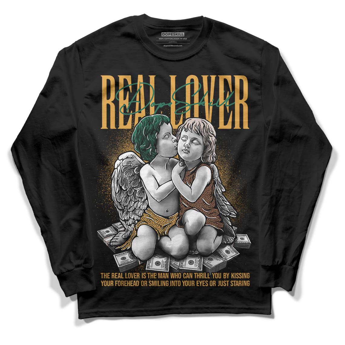 Safari Dunk Low DopeSkill Long Sleeve T-Shirt Real Lover Graphic - Black