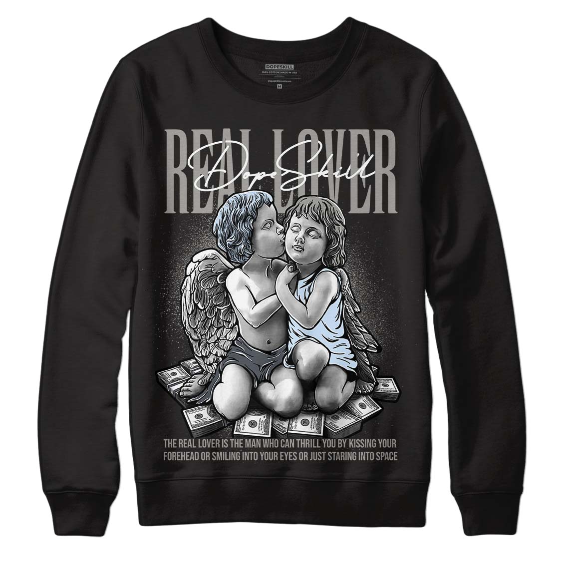 Jordan 6 Retro Cool Grey DopeSkill Sweatshirt Real Lover Graphic Streetwear - Black
