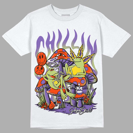 Canyon Purple 4s DopeSkill T-Shirt Chillin Graphic - White 