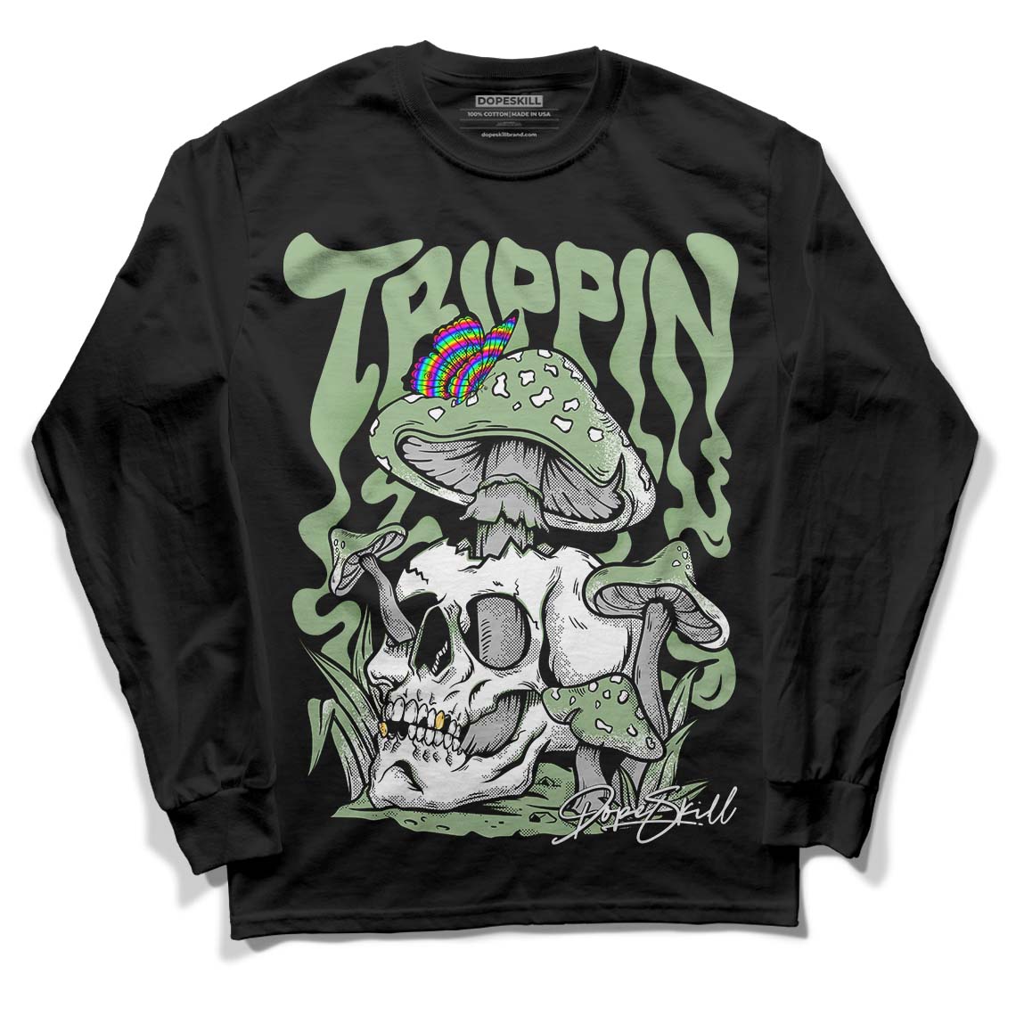 Jordan 4 Retro “Seafoam” DopeSkill Long Sleeve T-Shirt Trippin Graphic Streetwear - Black