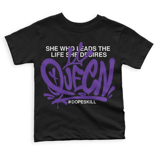Court Purple 13s DopeSkill Toddler Kids T-shirt Queen Graphic - Black