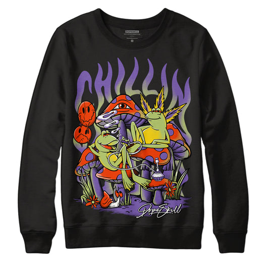 Canyon Purple 4s DopeSkill Sweatshirt Chillin Graphic - Black 