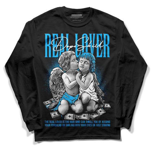 UNC 1s Low DopeSkill Long Sleeve T-Shirt Real Lover Graphic - Black 