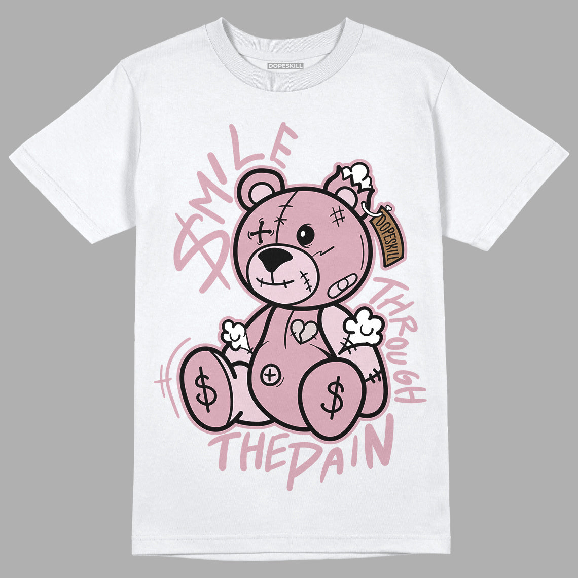 Dunk Low Teddy Bear Pink DopeSkill T-Shirt BEAN Graphic - White