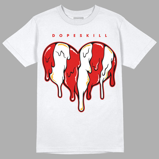 Dunk Low Gym Red DopeSkill T-Shirt Slime Drip Heart Graphic - White