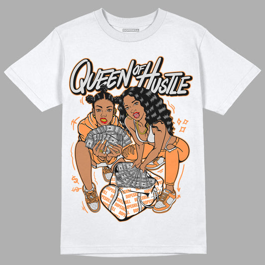 Dunk Low Peach Cream (W) DopeSkill T-Shirt Queen Of Hustle Graphic - White