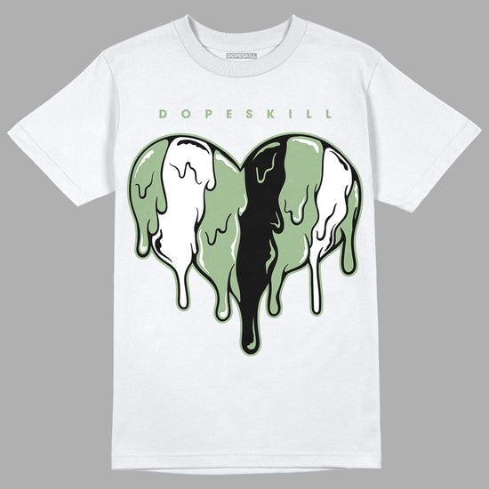 Seafoam 4s DopeSkill T-Shirt Slime Drip Heart Graphic - White