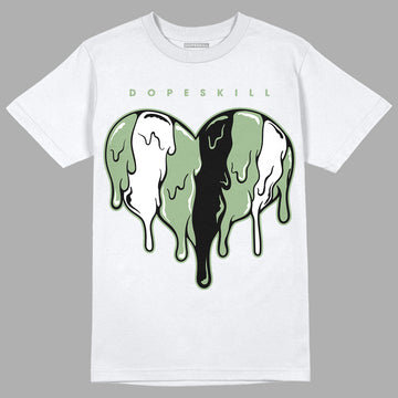 Seafoam 4s DopeSkill T-Shirt Slime Drip Heart Graphic - White