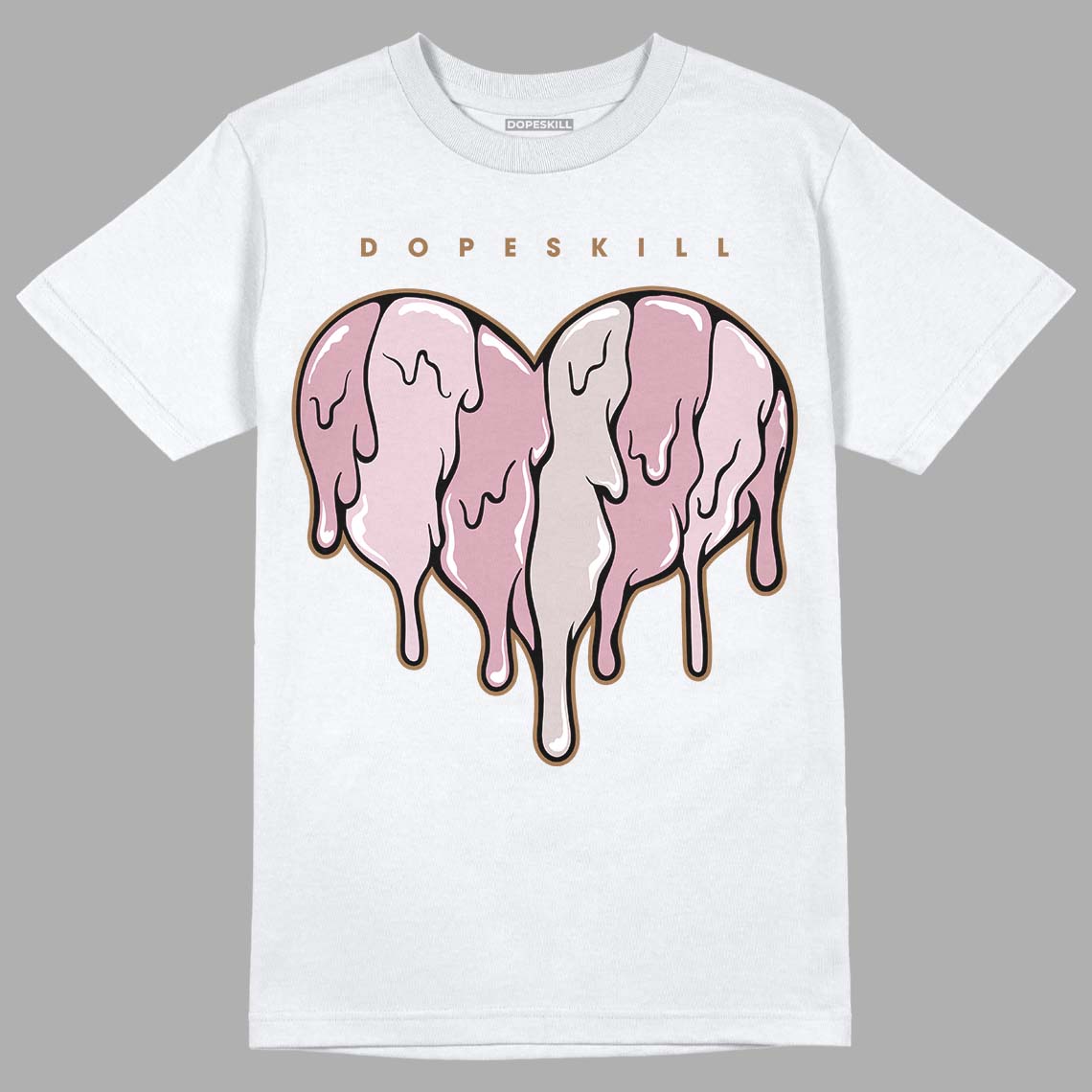 Dunk Low Teddy Bear Pink DopeSkill T-Shirt Slime Drip Heart Graphic - White