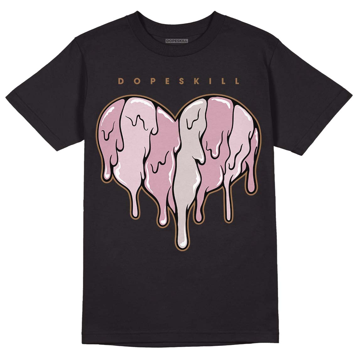 Dunk Low Teddy Bear Pink DopeSkill T-Shirt Slime Drip Heart Graphic - Black