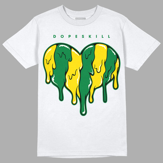 Dunk Low Reverse Brazil DopeSkill T-Shirt Slime Drip Heart Graphic - White