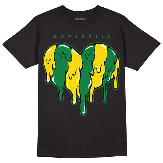 Dunk Low Reverse Brazil DopeSkill T-Shirt Slime Drip Heart Graphic - Black