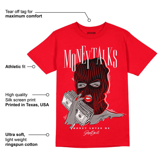 Red Thunder 4s DopeSkill Red T-shirt Money Talks Graphic