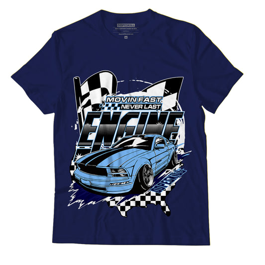 AJ 6 University Blue DopeSkill College Navy T-Shirt ENGINE Graphic