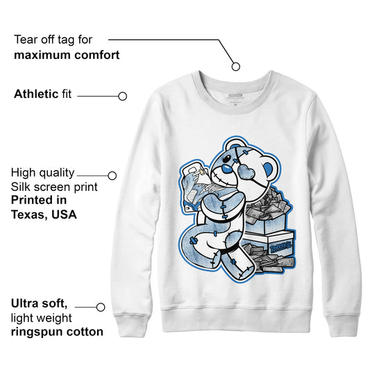 AJ 6 Acid Wash Denim DopeSkill Sweatshirt Bear Steals Sneaker Graphic
