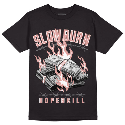 Rose Whisper Dunk Low DopeSkill T-Shirt Slow Burn Graphic - Black