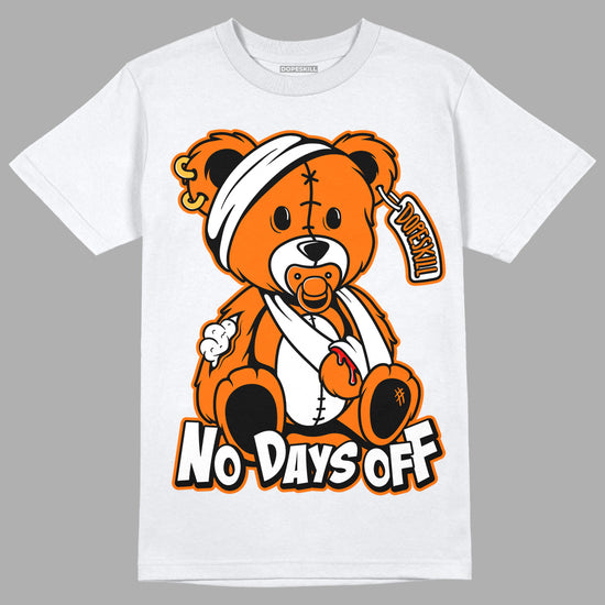 Orange Black White DopeSkill T-Shirt Hurt Bear Graphic - White