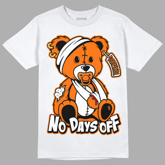 Orange Black White DopeSkill T-Shirt Hurt Bear Graphic - White 