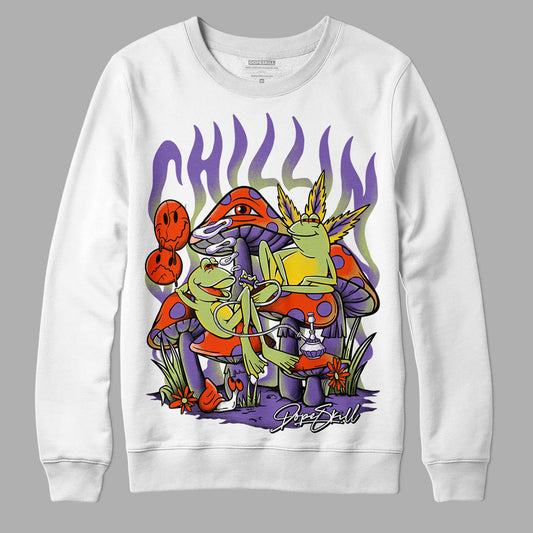 Canyon Purple 4s DopeSkill Sweatshirt Chillin Graphic - White 